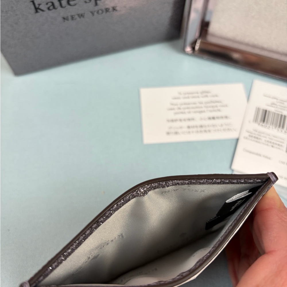 Kate Spade Silver Glitter Card Case - Picture 5 of 5